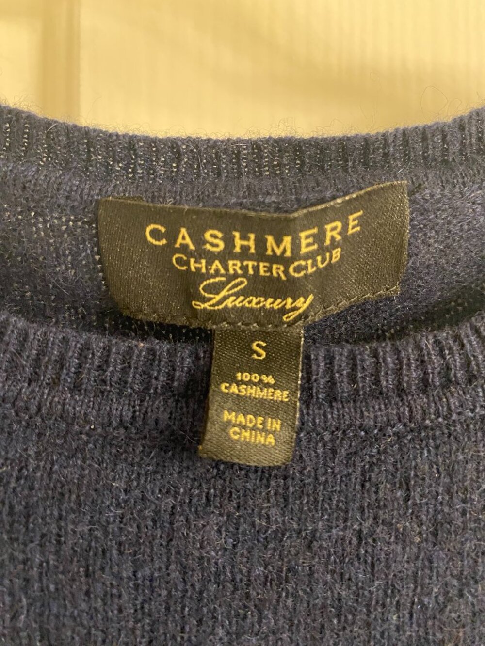 Navy 100% Cashmere Sweater